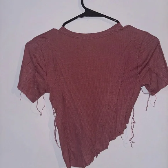 Sami Miro Vintage NEW WITH TAGS Asymmetric Baby Rib Tee Size Small S 🩷 - Picture 2 of 5